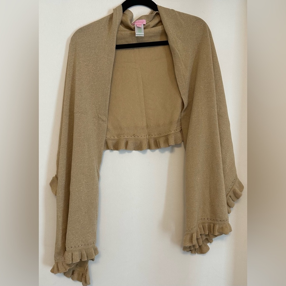 Lilly Pulitzer Sweater Wrap, Gold Metallic